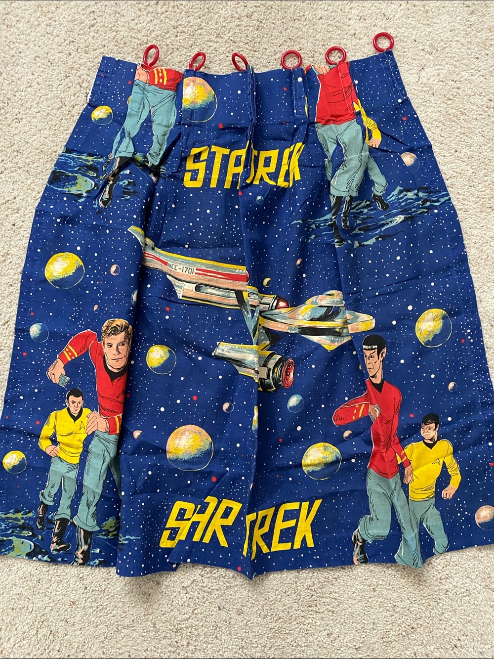 1970’s Vintage Star Trek Curtains. Set of 2.